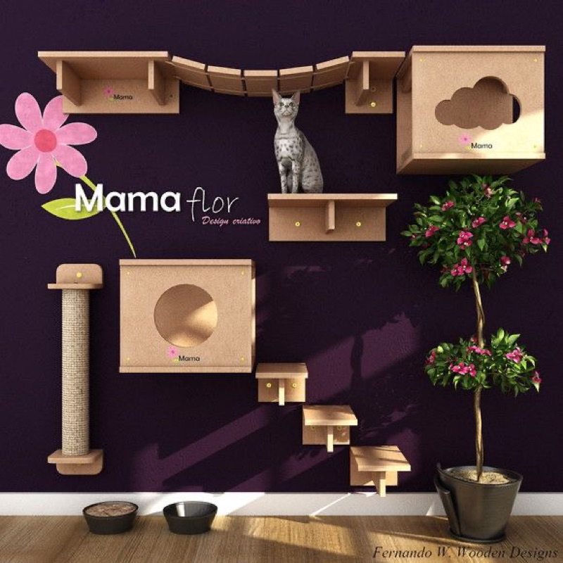 Satu Paket Wall playground kucing/Cat room/Cat playground/Cat schratcher