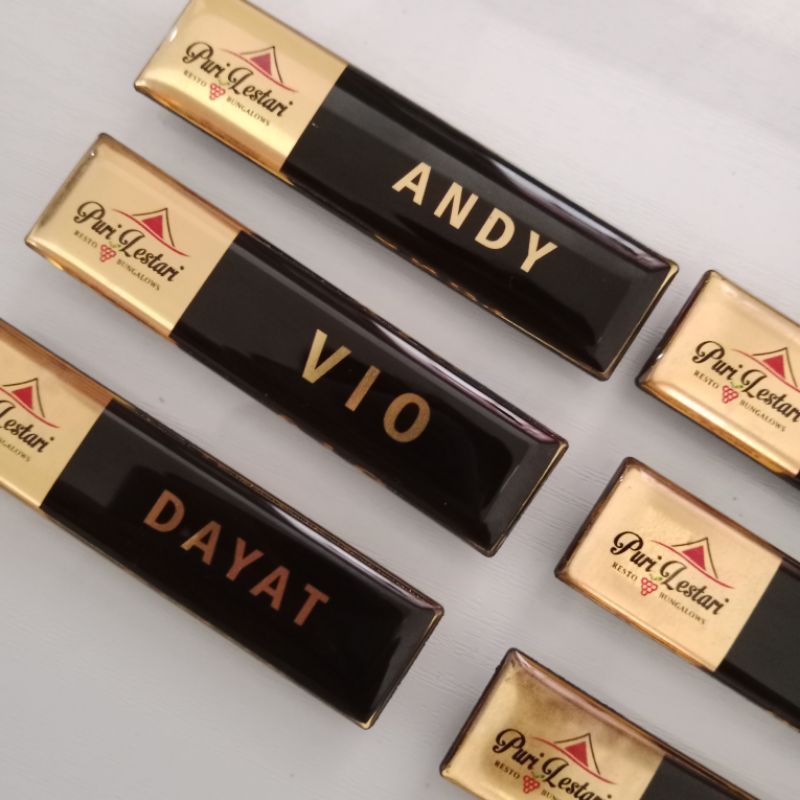 papan nama dada, Name tag gold termurah