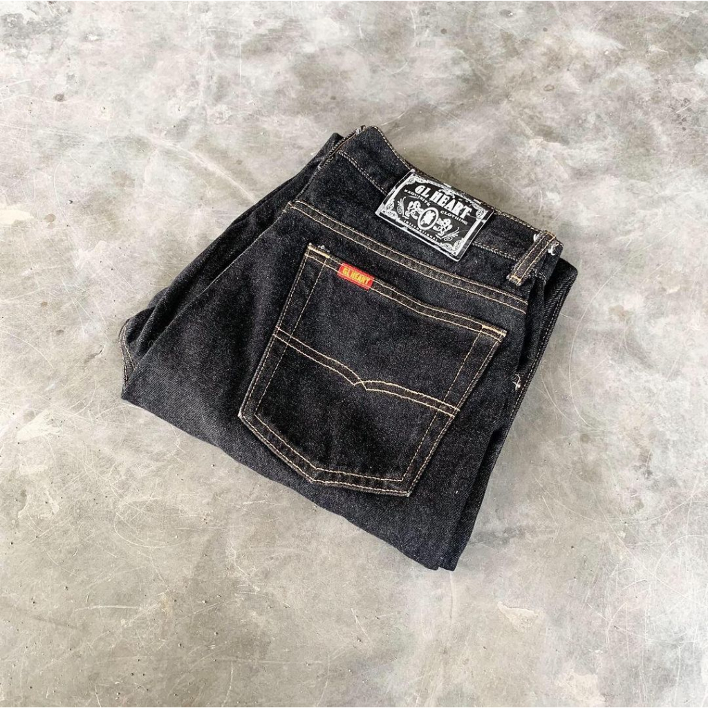 Gl Heart Black Denim Indigo