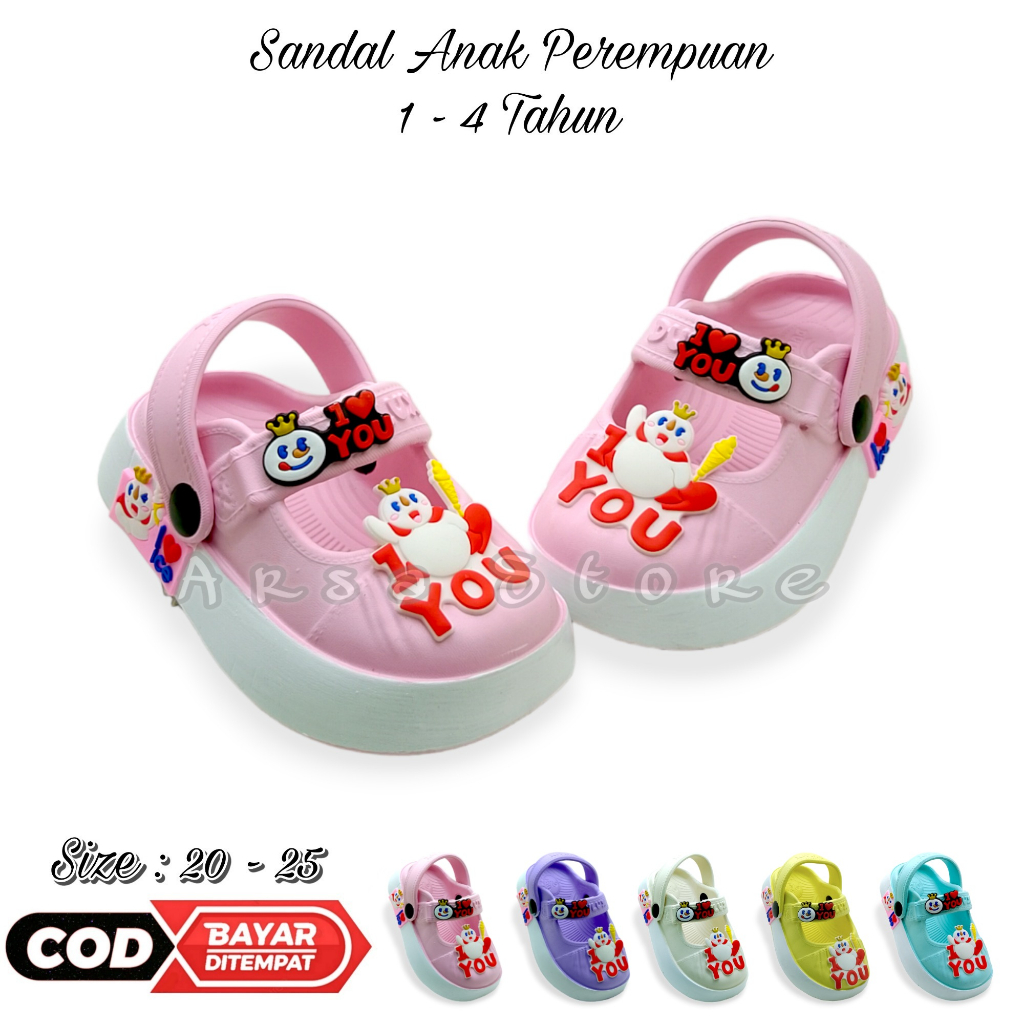 Sandal Selop Anak Perempuan Umur 1 2 3 4 Tahun / Sendal Lucu Anak Cewek Karakter Miksue