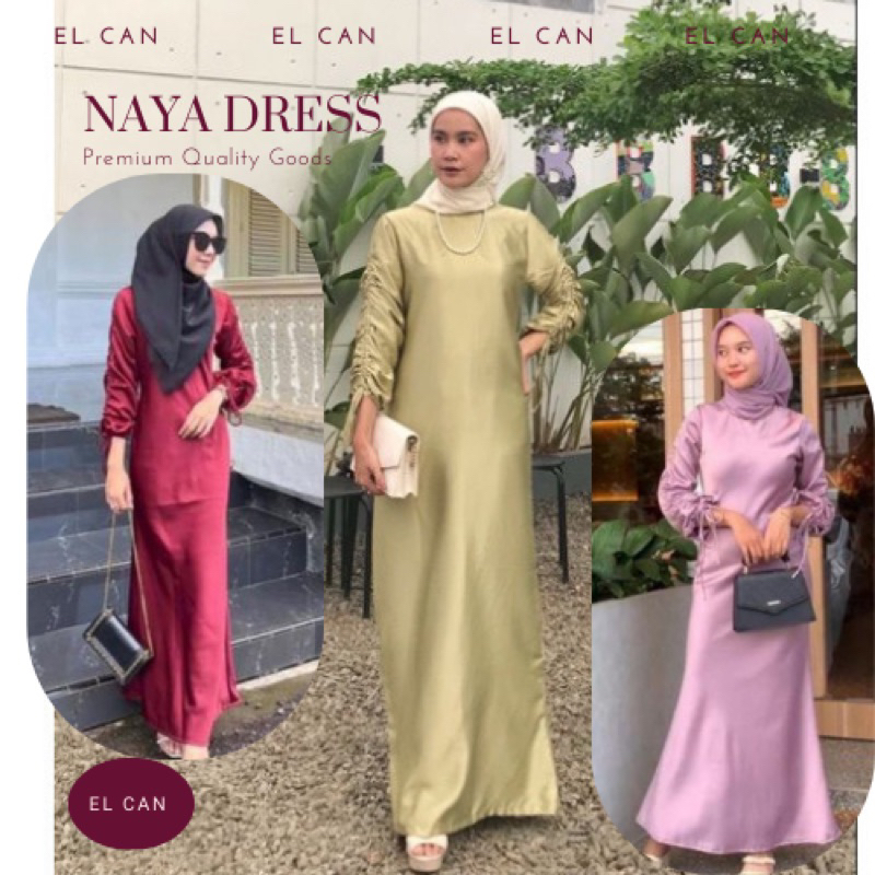 Dress kondangan satin korean style dress kondangan wedding dress remaja jumbo brukat hijab satin sim