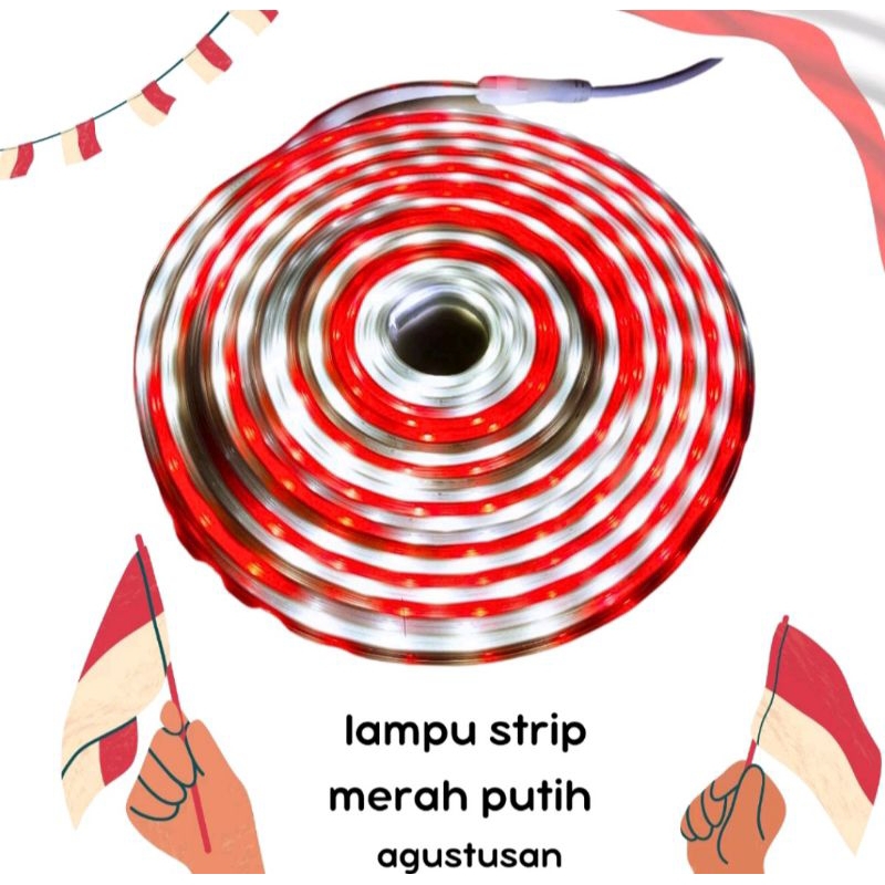 LAMPU LED STRIP Mata Besar MERAH-PUTIH 10 Meter waterproof