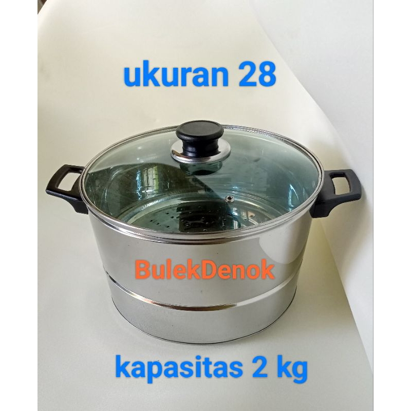 Dandang kukus panci sarang panci nasi steamer UK 28 cm