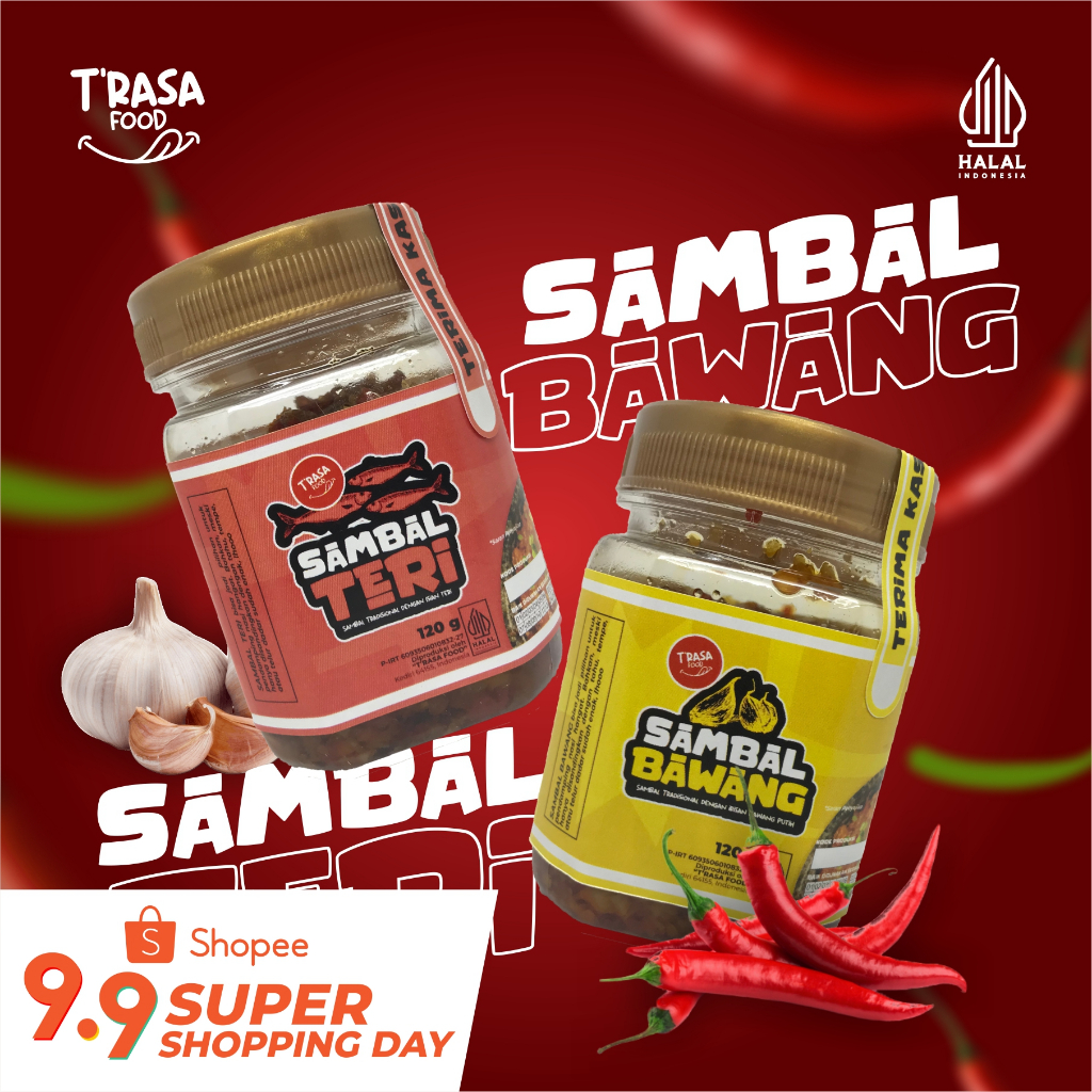 

T'RASA FOOD - Paket DUO 120g - (Sambel Teri-Sambel Bawang)
