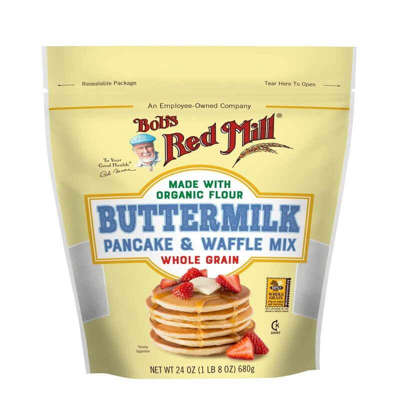 

Bob's Red Mill Organic Flour Buttermilk Pancake & Waffle Mix Wholegrain 680g