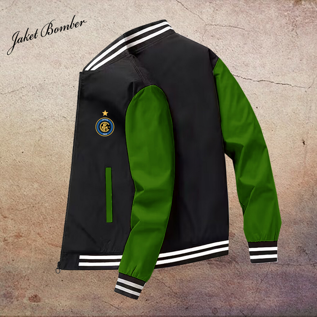 Jaket Parasut Pria Intermilan/Jaket Pria Keren/Jaket Cowok Jaket Distro/Jaket Baseball Pria/Jaket Pr