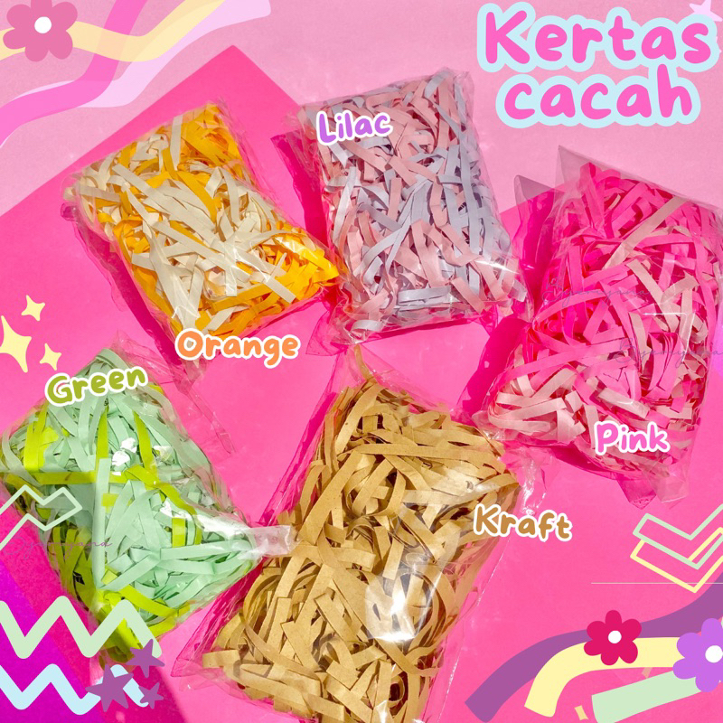 

Kertas Cacah Kertas Serut Shredded Paper Kraft Suwir Potong Samson untuk Packing Hampers