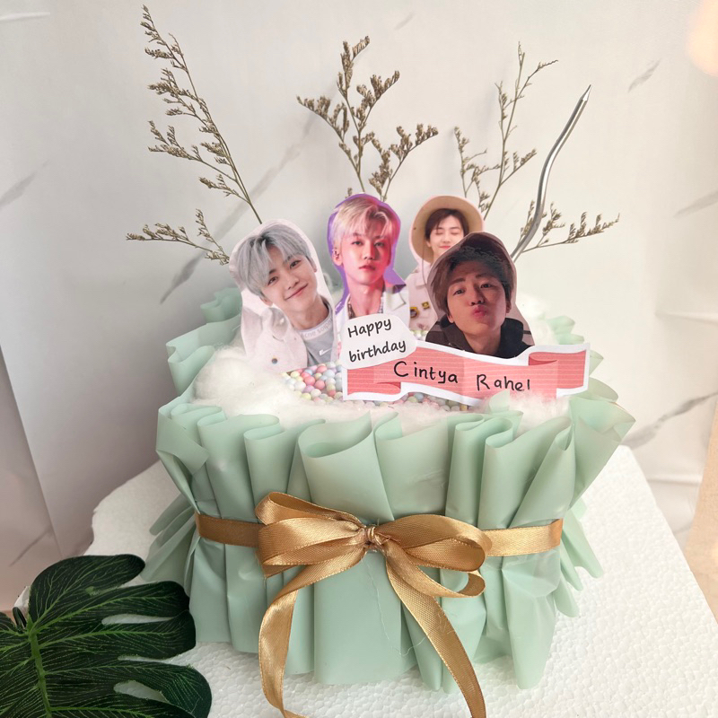 custome request kue cake abadi palsu fake lilin photo foto kpop korea idol anime karakter animasi un
