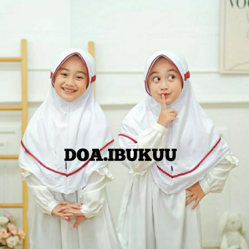Hijab Anak Sekolah SD Serut Inova Putih Jilbab Anak Sekolah Lucu