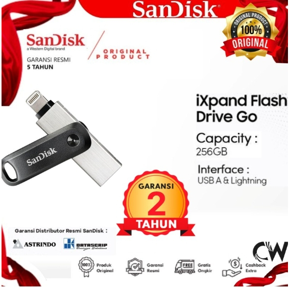Sandisk Ixpand GO Flash Drive OTG Lightning USB 3.0 For Iphone 256GB