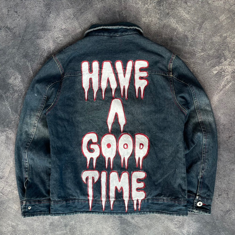 Jacket Denim Custom Painting ||| Have A Good Time