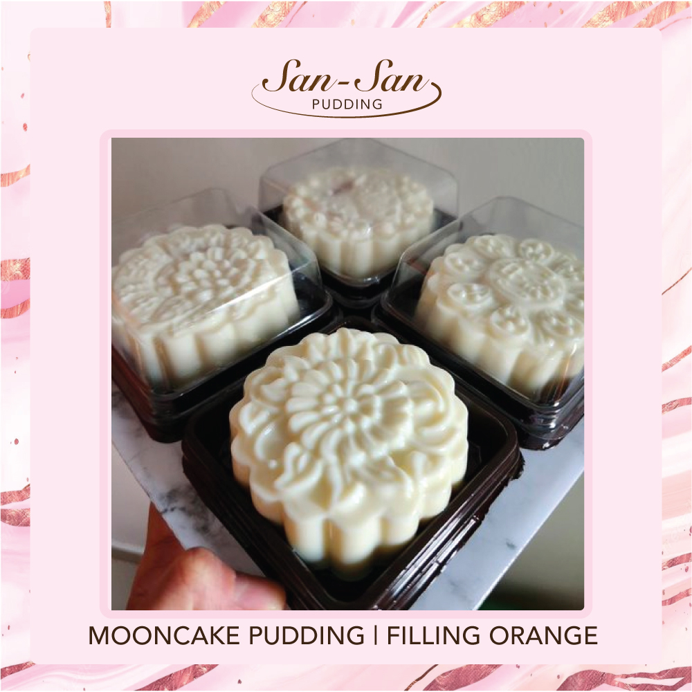 

[Sansan Pudding] Mooncake Pudding Puding Kue Bulan- Rasa Susu Isian Jeruk / Coklat (1 pcs ukuran 100ml)