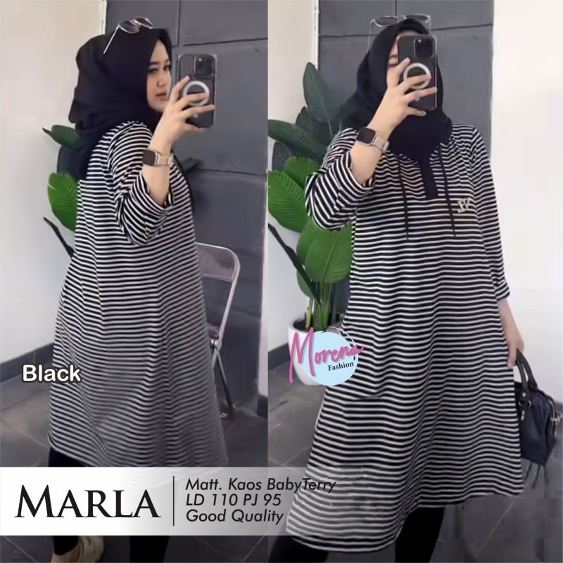 alicia long tunik kaos babyterry ori mocca tunik garis garis import tunik stripe uniqlo tunik salur 