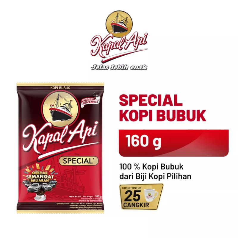 

Kopi Kapal Api Special Merah 160gr/ Kapal Api Special Kopi Bubuk