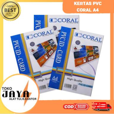 

Coral PVC ID CARD 200 x 300 mm 1 pak Kertas PVC ID Card Coral Tebal Murah Toko Jaya ATK Murah Lengkap