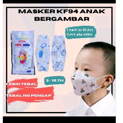Masker anak KF 94 isi 10 pcs / masker anak / masker murah / masker anak murah / masker KF94
