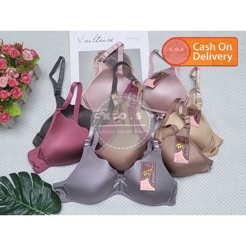 Bra Bh Remaja Aomiqi Cup Wavy Busa Tipis Tanpa Kawat Size 34-38