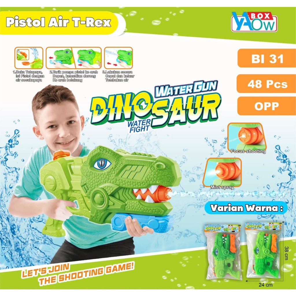 Jc Mainan Anak Pistol Air BI31/BI32 Tembakan Air Terbaru Model Dinosaurus Triceratops