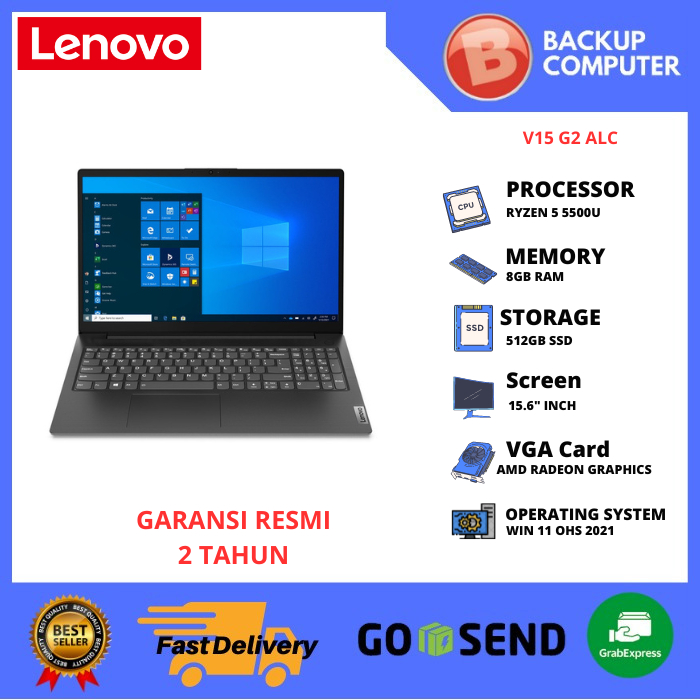 LAPTOP LENOVO V15 G2 ALC RYZEN 5 5500U 8GB RAM