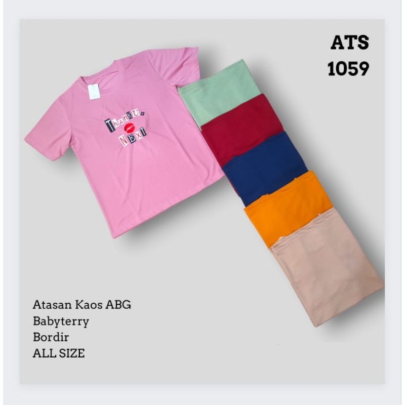 Kaos Wanita babyterry import motif bordir