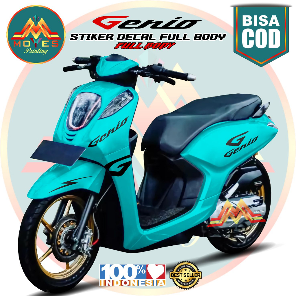 ( bisa cod ) stiker genio full body  decal stiker motor genio sticker variasi honda genio full body