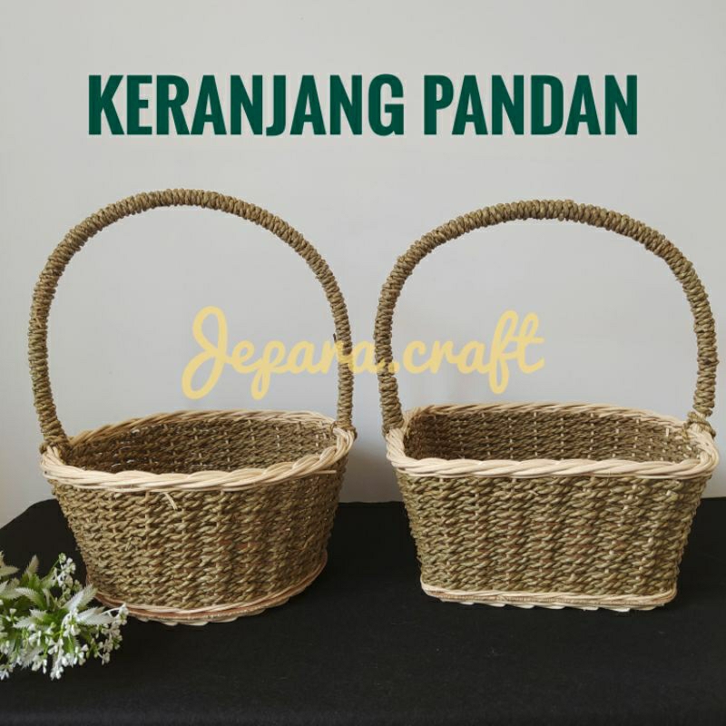 Keranjang Etnik Pandan Arunika - Keranjang Bunga Anyaman Pandan