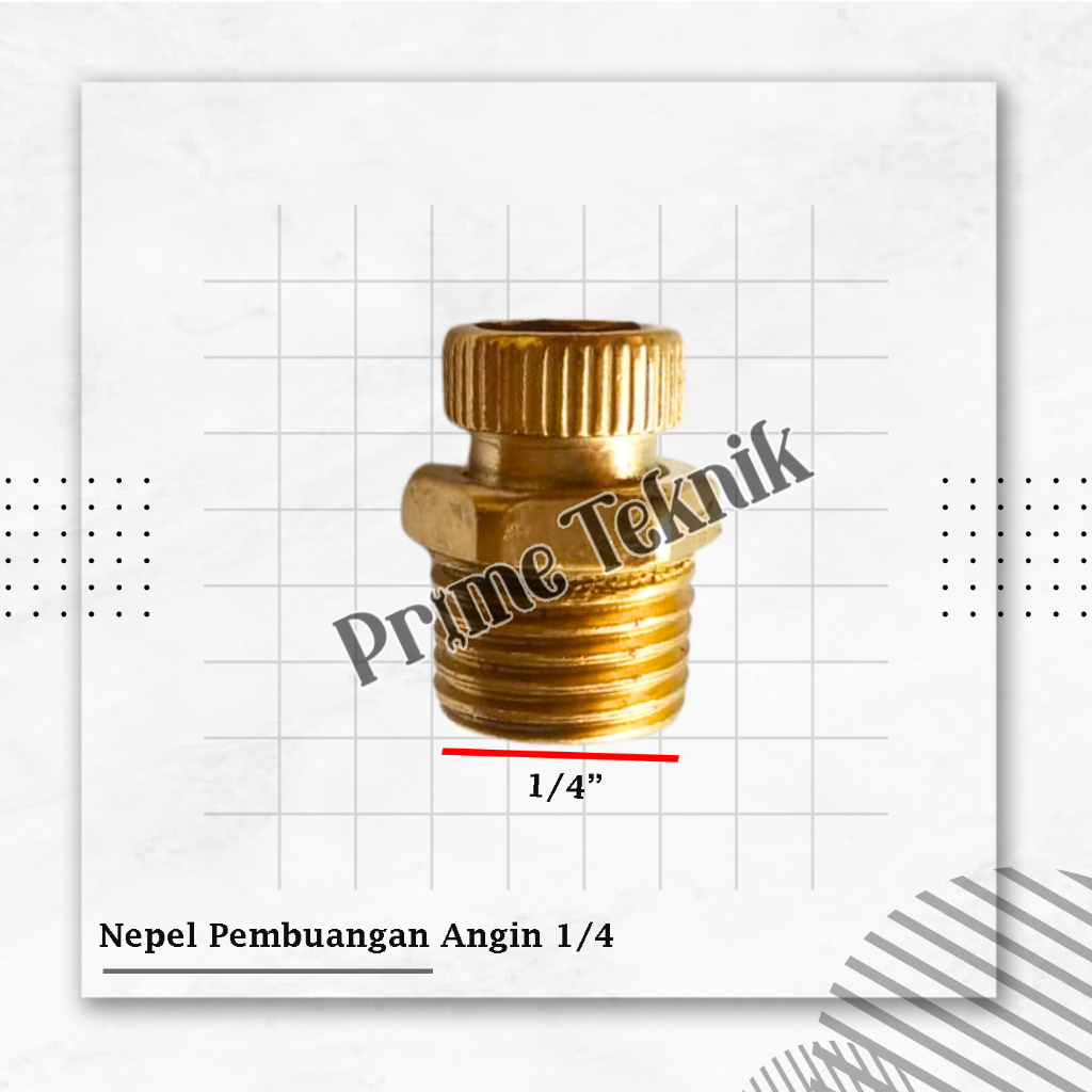 Nepel Tutup Pembuangan Air 1/4" Tabung Kompresor Angin Baut Kuningan