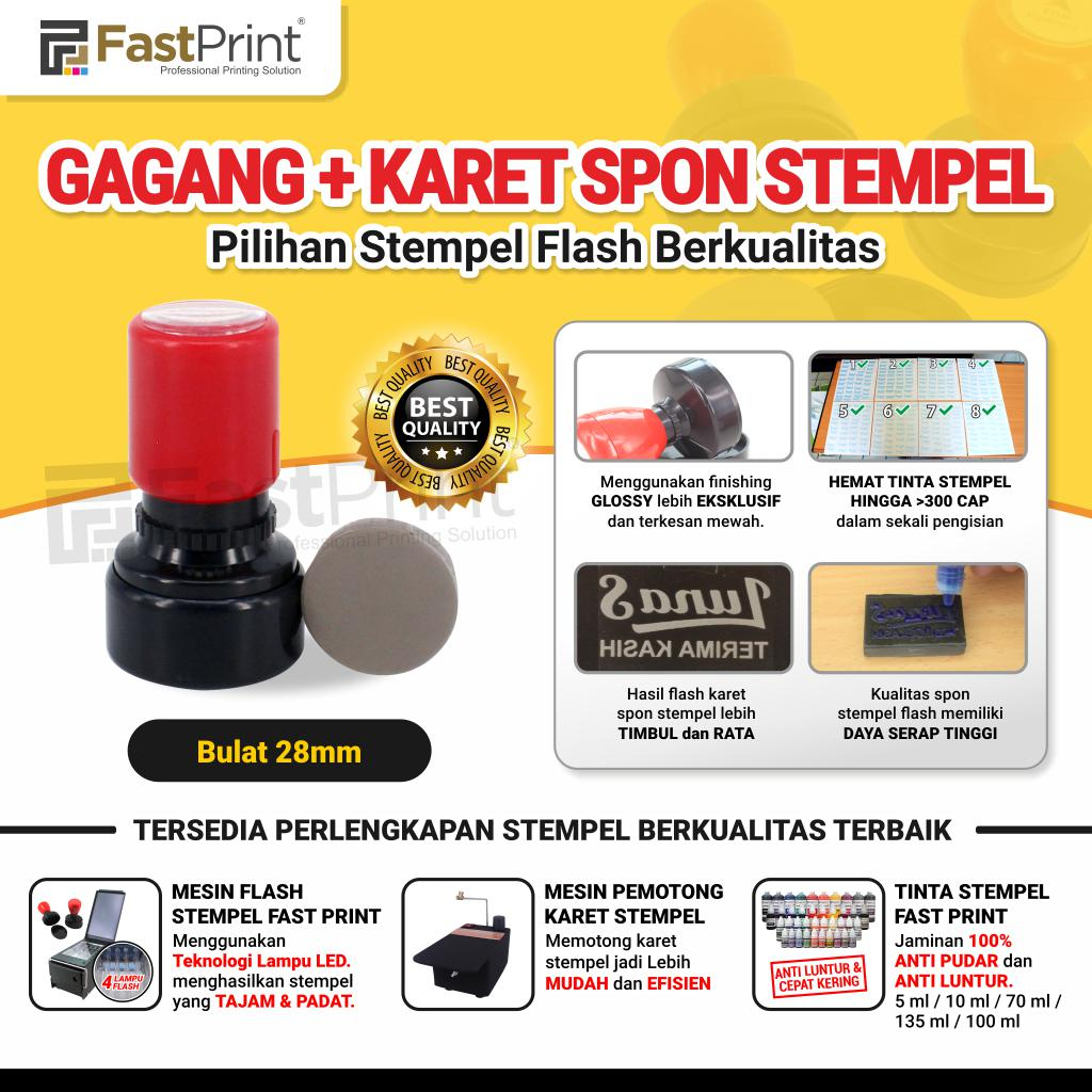 

Fast Print Gagang Stempel Flash Plus Karet Bulat Ukuran 28MM
