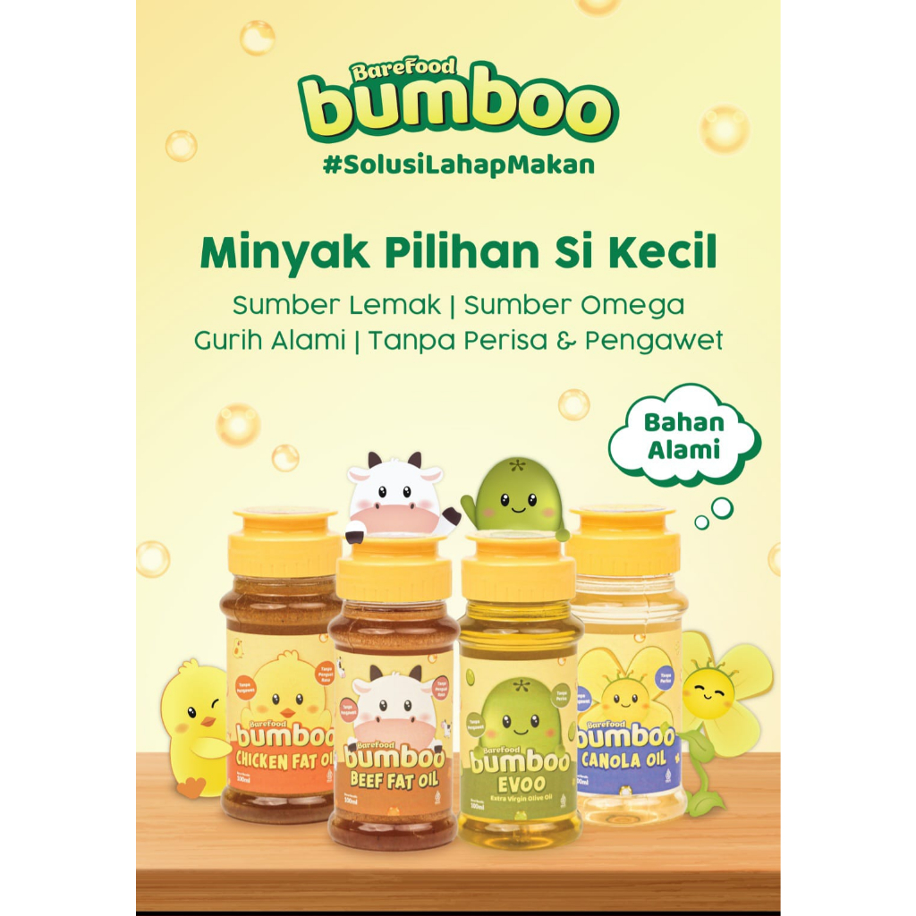 

Barefood Bumboo Oil /BUMBOO Minyak - Bahan Alami - Bernutrisi - Sumber Lemak & Omega 3,6,9 - BB Booster -Tanpa Perisa & Pengawet / EVOO Oil