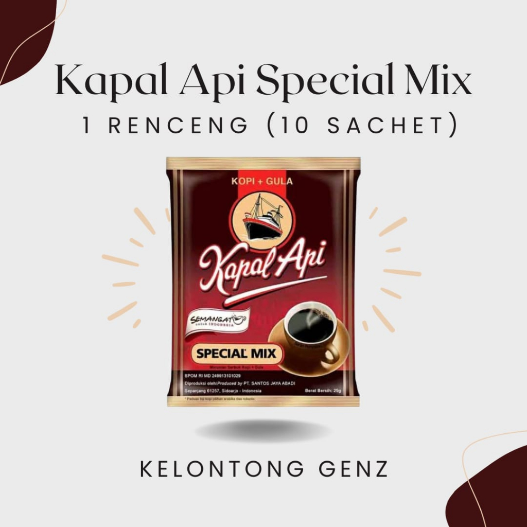 

Kopi Hitam Kapal Api Kapalapi Special Spesial Mix 1 Renceng/10 Sachet