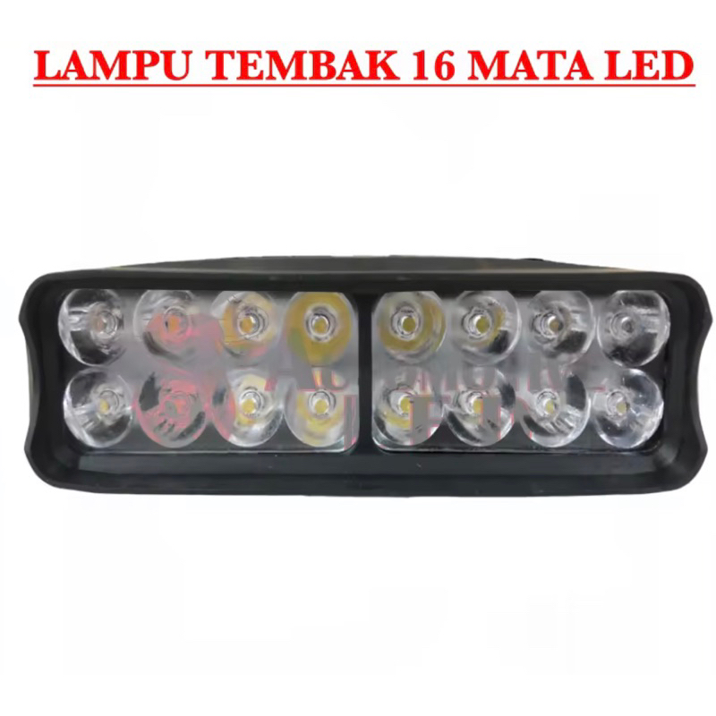 Lampu tembak 16 led 12 volt universal plus breket