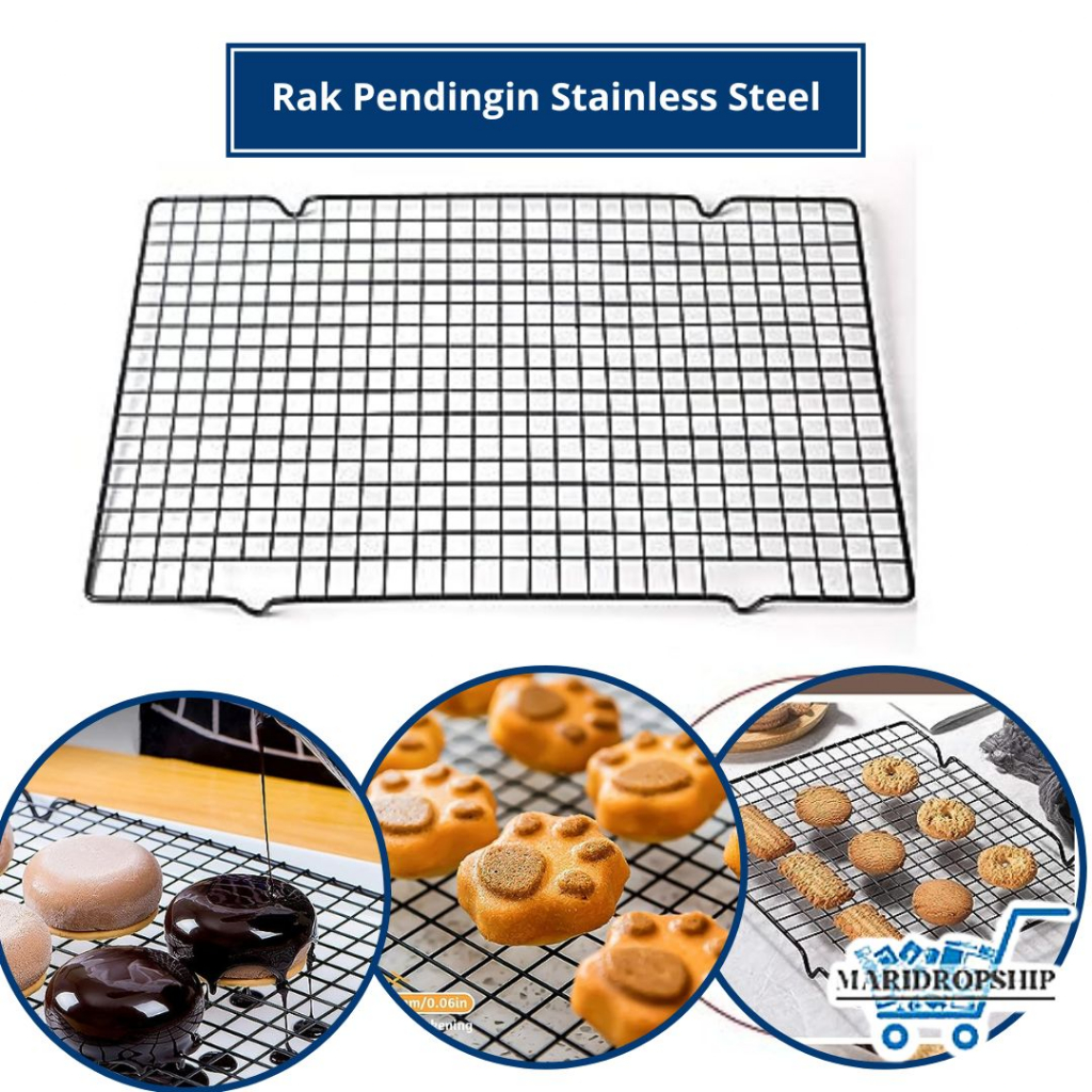 Cooling Rack Single Rak Untuk Pendingin Tatakan Kue Cake Cookies Stainless Steel