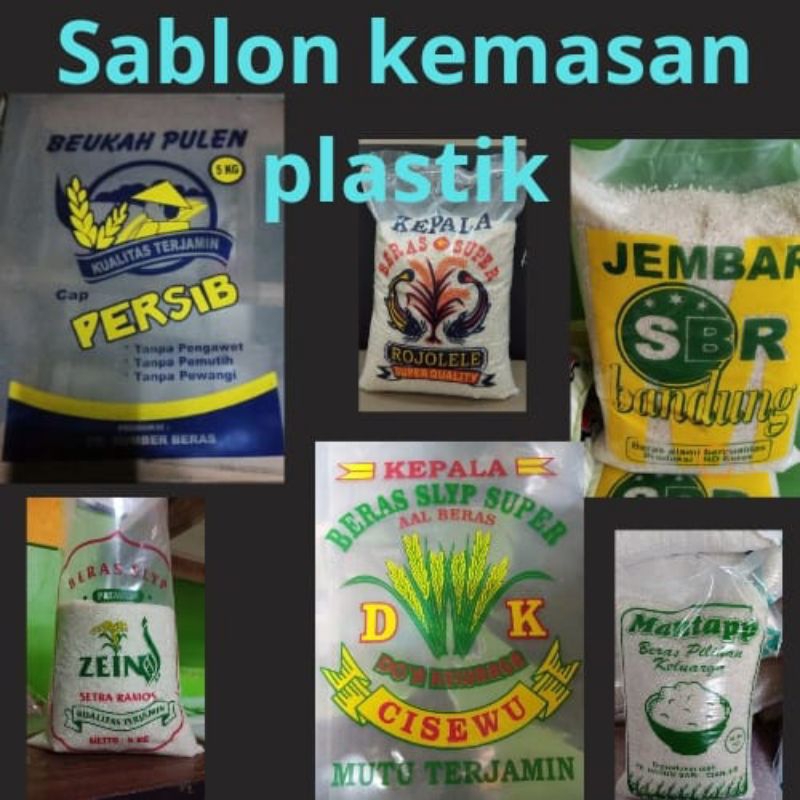 sablon plastik HD untuk beras ukuran 5kg custom