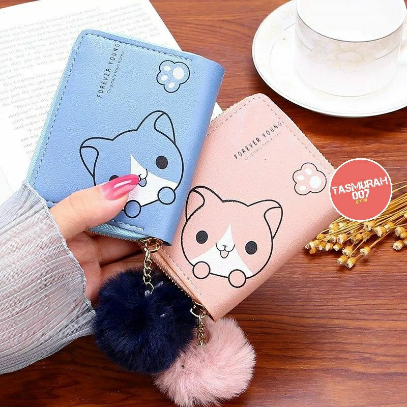 Dompet wanita kecil Dompet kartu & uang Dompet wanita resleting mini motif kucing