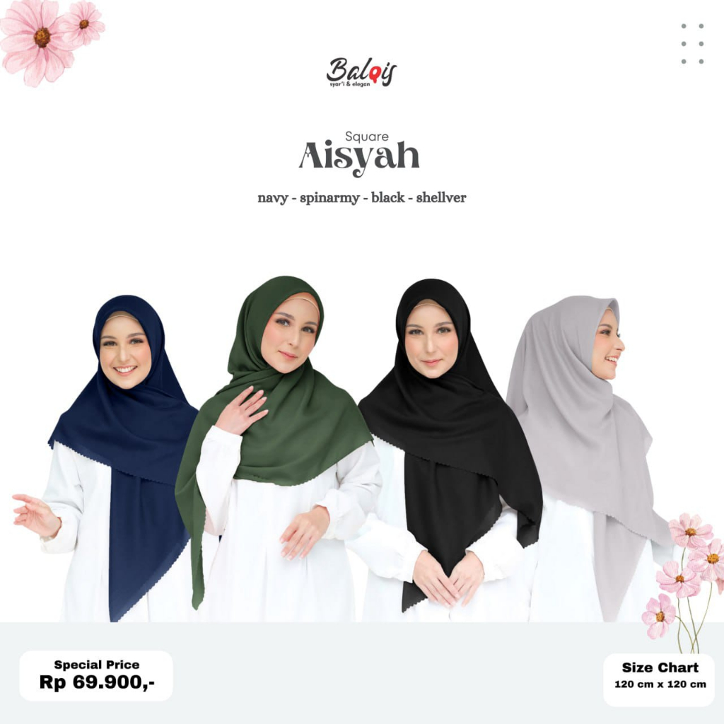Aisyah Square by Balqis Hijab // Hijab Segi Empat