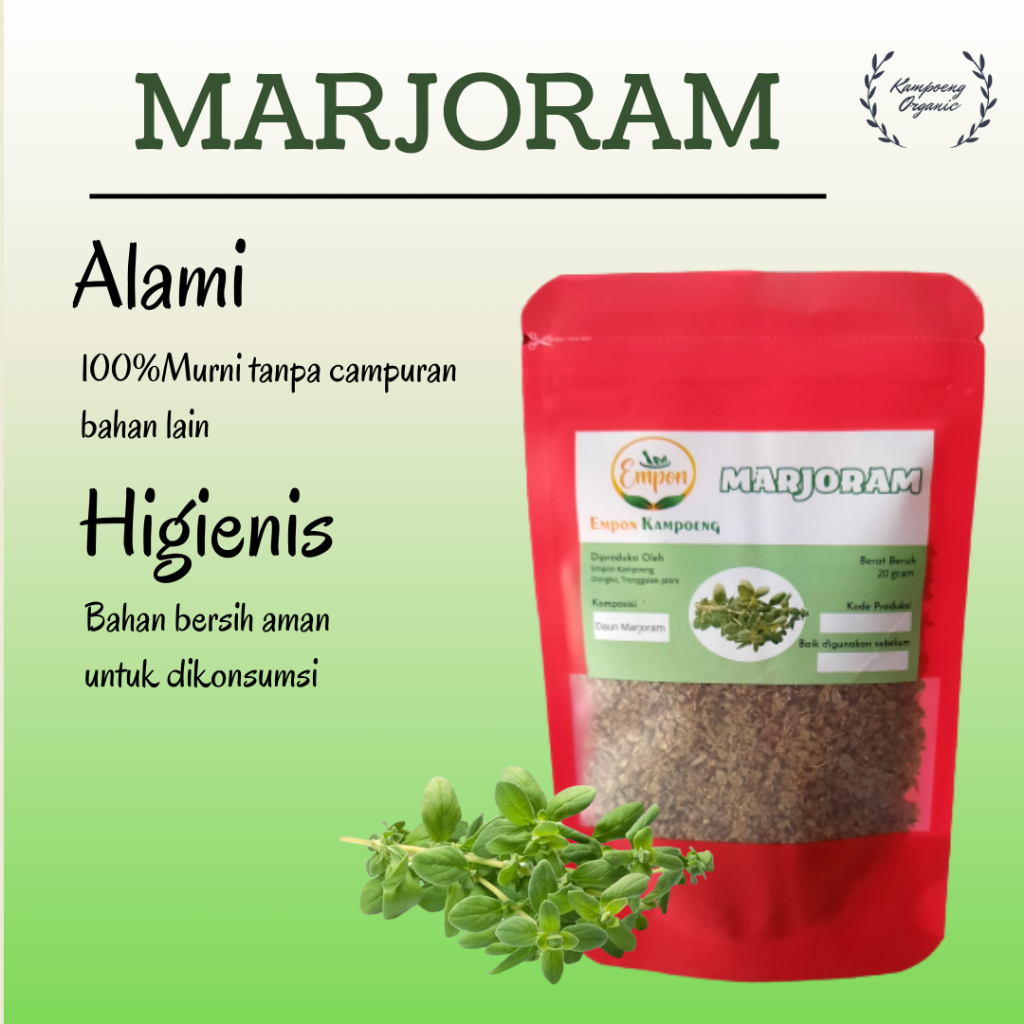 

Daun Marjoram Kering Bumbu Dapur Makanan Masakan Minuman Rempah Jamu Herbal Tradisional Asli Alami Murni