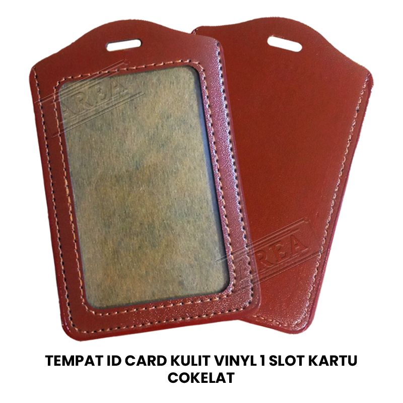 

Tempat ID Card Kulit 1 Slot Cokelat/Case Kartu Kulit Vinyl Sintetis Tanpa Tali