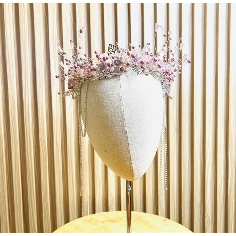 Mahkota tiara pengantin juntai model kinaya hijab juntai