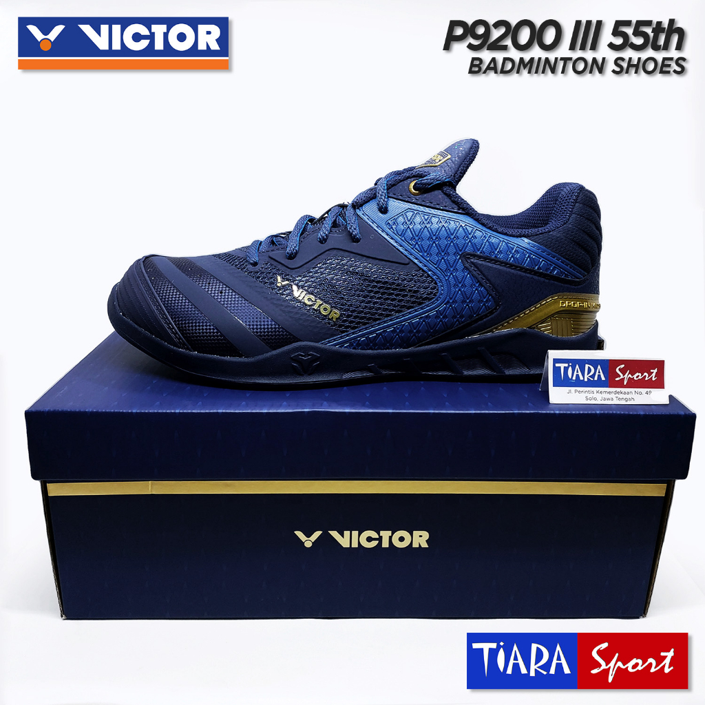 Sepatu VICTOR P9200 III 55th BX - Blue Gold - U 2.5 Badminton Shoes P 9200