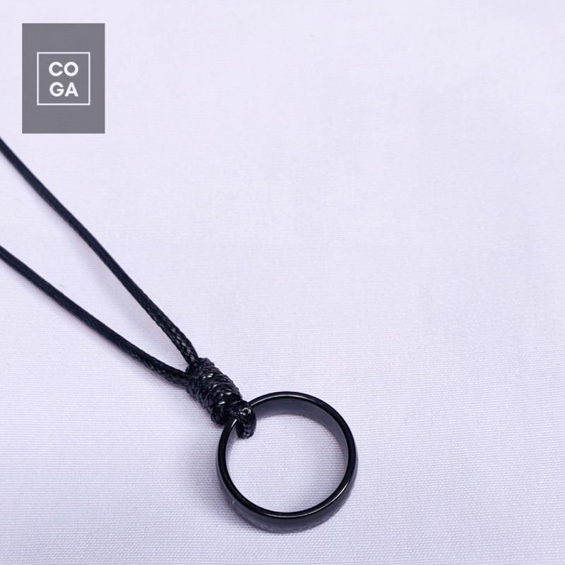 COD KALUNG PRIA WANITA BANDUL CINCIN HITAM POLOS