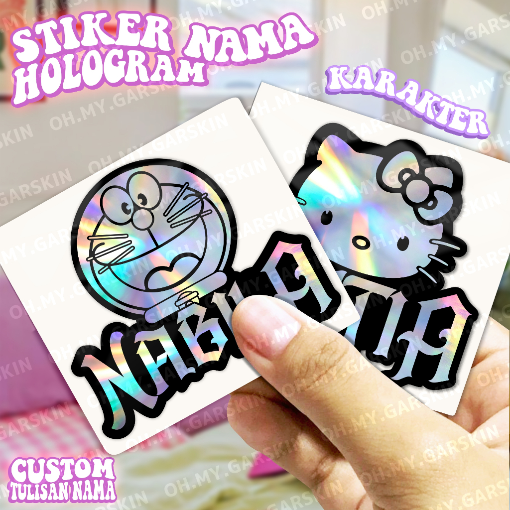 

Stiker Tulisan Nama Karakter Hologram Doraemon - Hello Kitty - Stitch