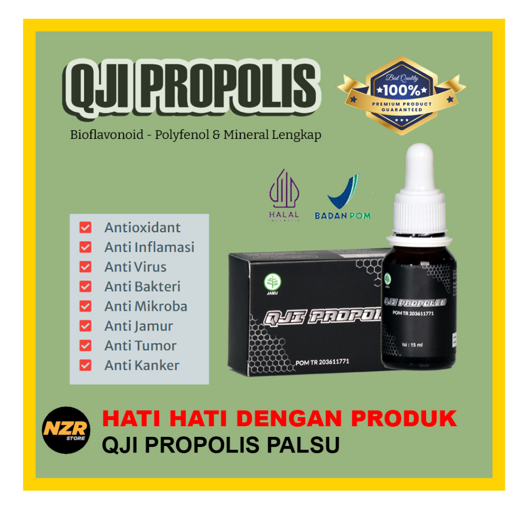 QJI Propolis : 100% Asli | membantu menurunkan gula darah, kolesterol asam urat, kolesterol secara A