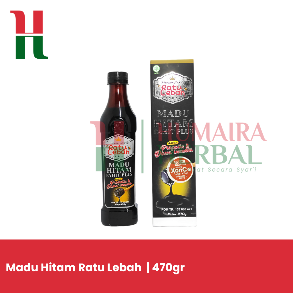 

Madu Hitam Pahit Ratu Lebah | Plus Propolis dan | Daun Insulin 470gr | Mengatasi Diabetes| Kolesterol, | Sakit Maag | dan Gangguan Pencernaan