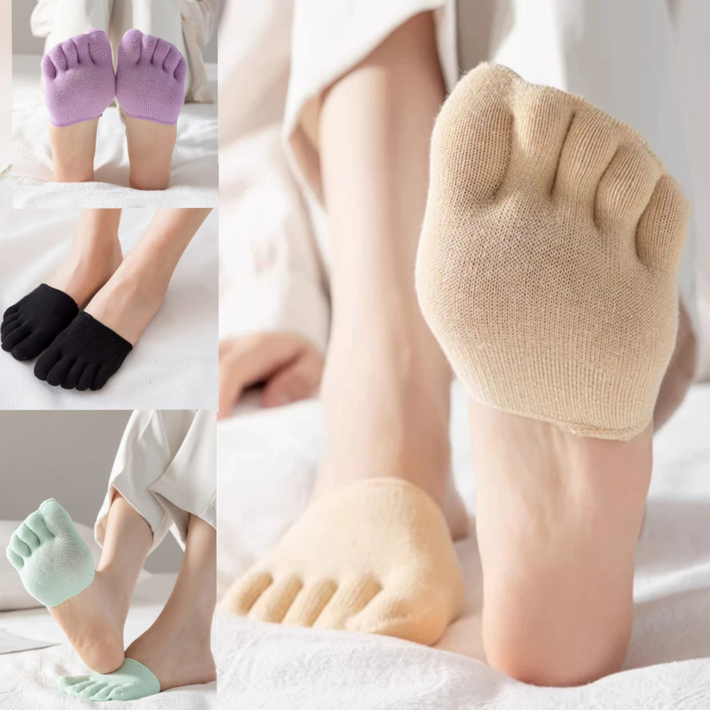 Kaos Kaki 5 Jari  Setengah Telapak Kaki Pelindung Kaki Anti Lecet Half Insole Toe Socks Pain Ortopedic