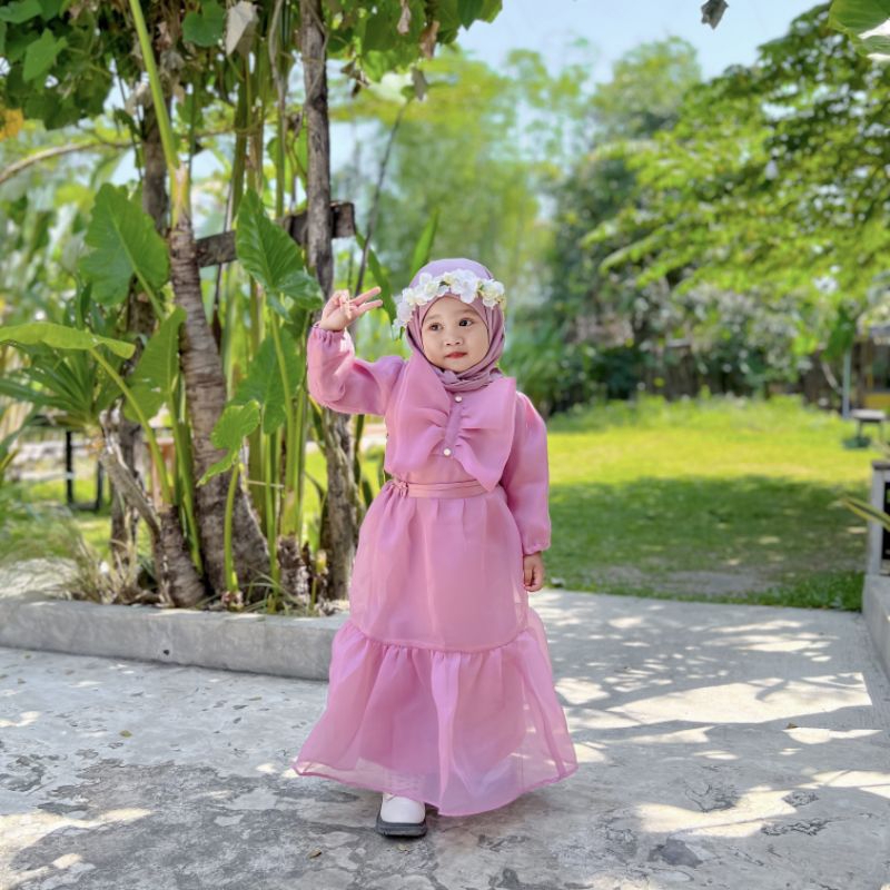 Setelan rok anak organza 1-7thn