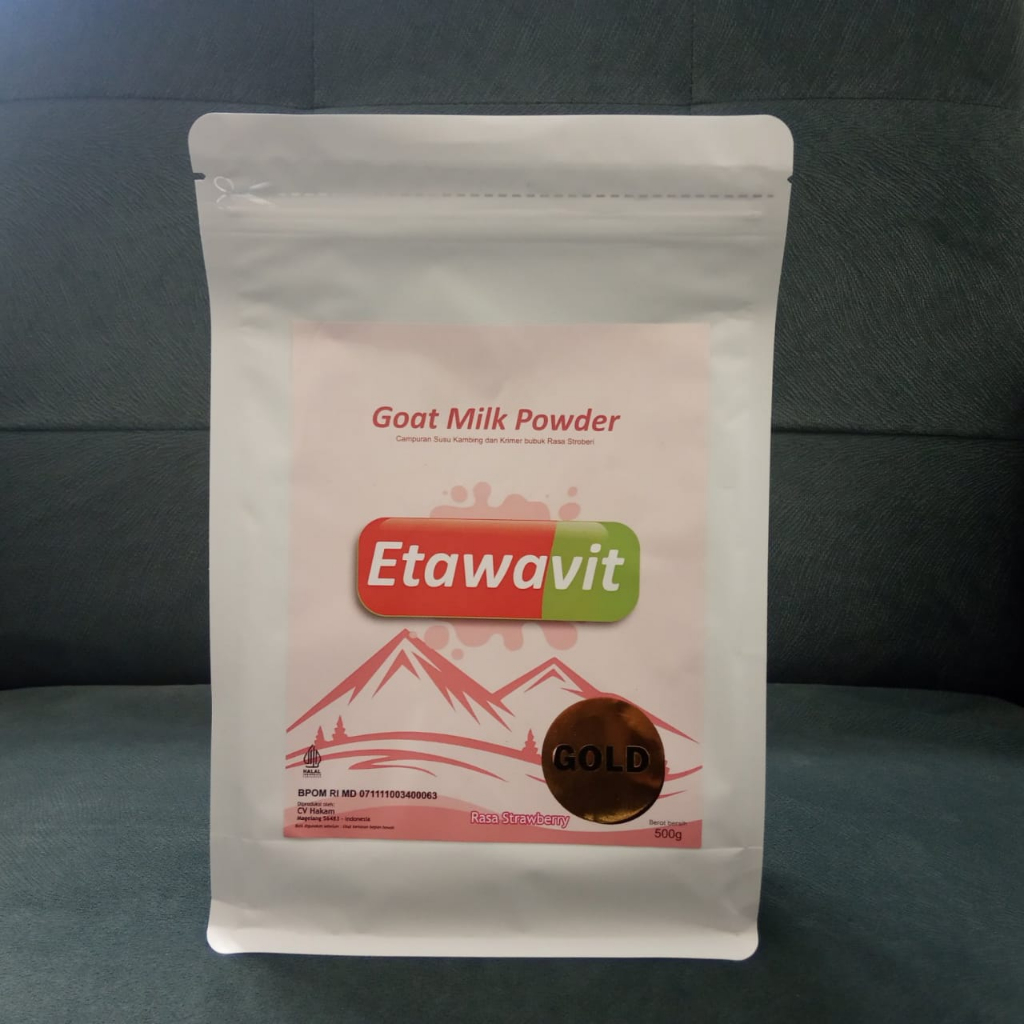 

ETAWAVIT Stroberi 500 gr -Susu Kambing Etawa-Asli-Original--Bubuk-Solusi-Atasi-Masalah-Pernapasan-Asma-Kolesterol-Tinggi-Kalsium-Rendah-Lemak-Rendah-Gula-Atasi-Gangguan-Tulang-Sendi-Osteoporosis-Nafas-Lega