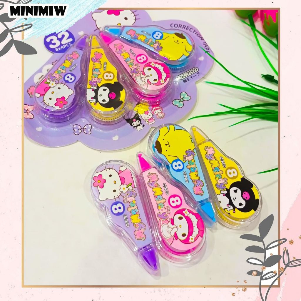

CORRECTION TAPE 1 SET ISI 4 SANRIIO TIP X ROLL TERMURAH LUCU IMUT PAKET COD ALAT-ALAT SEKOLAH AESTHETIC KOREA