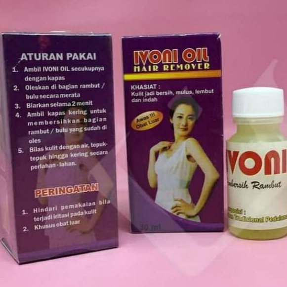 IVONI OIL PERONTOK BULU PERMANEN PADA KETIAK, JENGGOT, KUMIS, KAKI DAN TANGAN ISI 30 ML