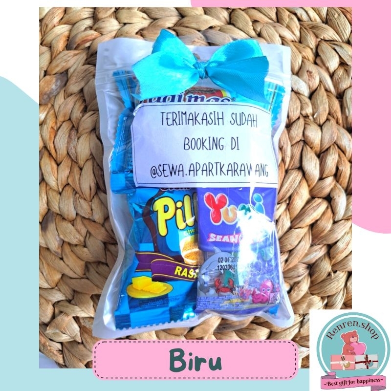 

Paket 10 pcs - Mini gift snack hampers snack murah (BIRU)