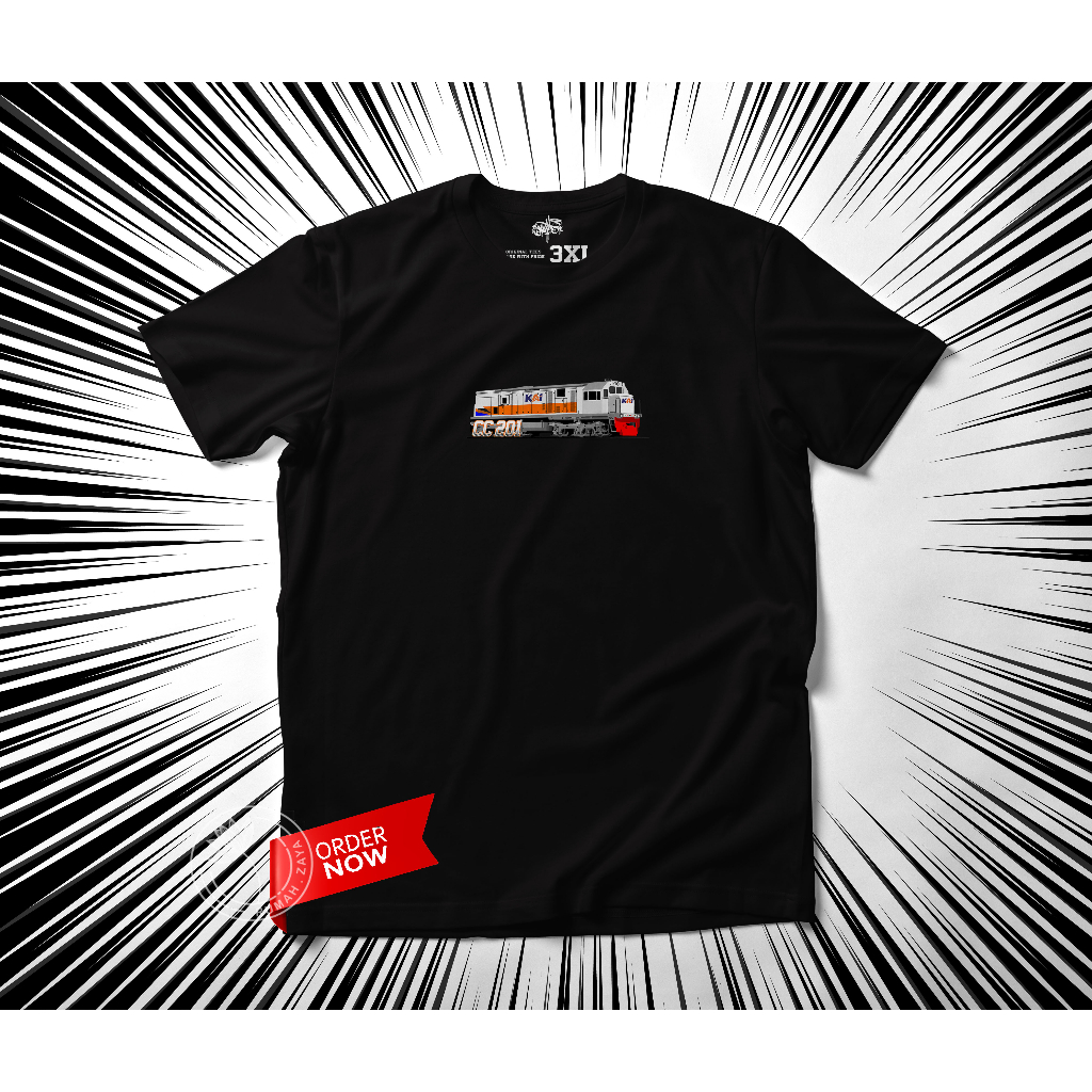 Kaos Lokomotiv cc201 - Kaos Railfans - Kaos Kereta api - Kaos Anak